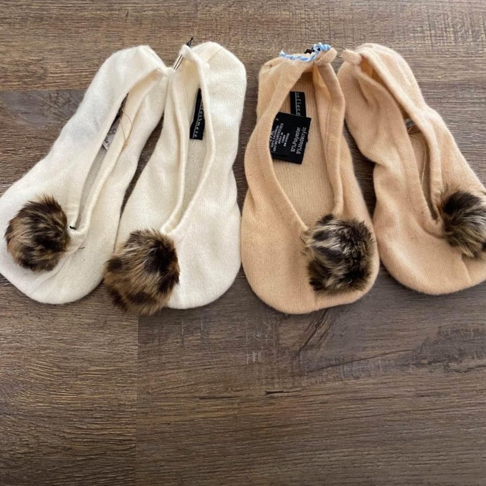 Cashmere slippers SZ 9 9.5 10 NWT faux fur